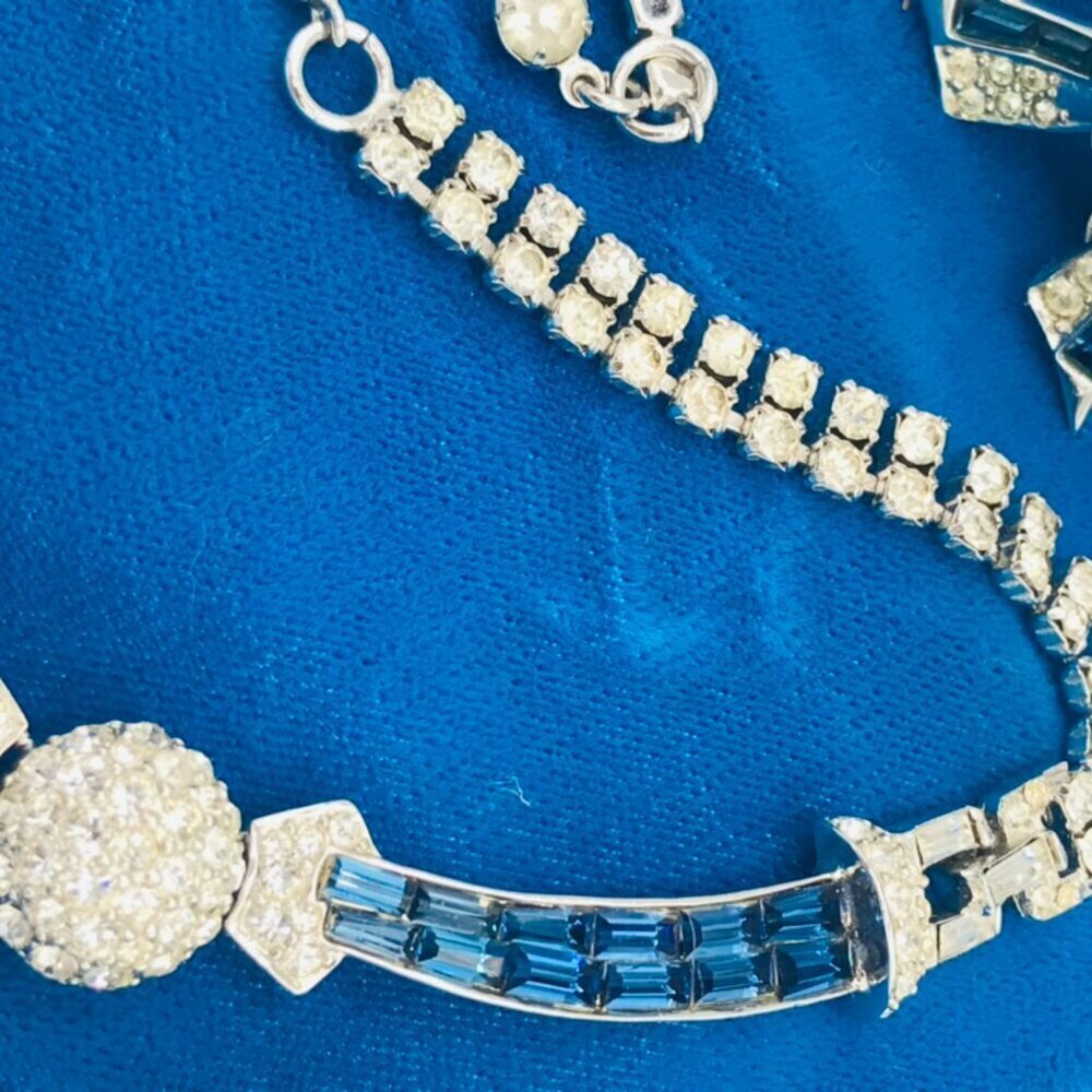 Rare Marcel Boucher Pavé Hemisphere or Pom Pom Necklace and Earrings Set - Picture 5 of 16